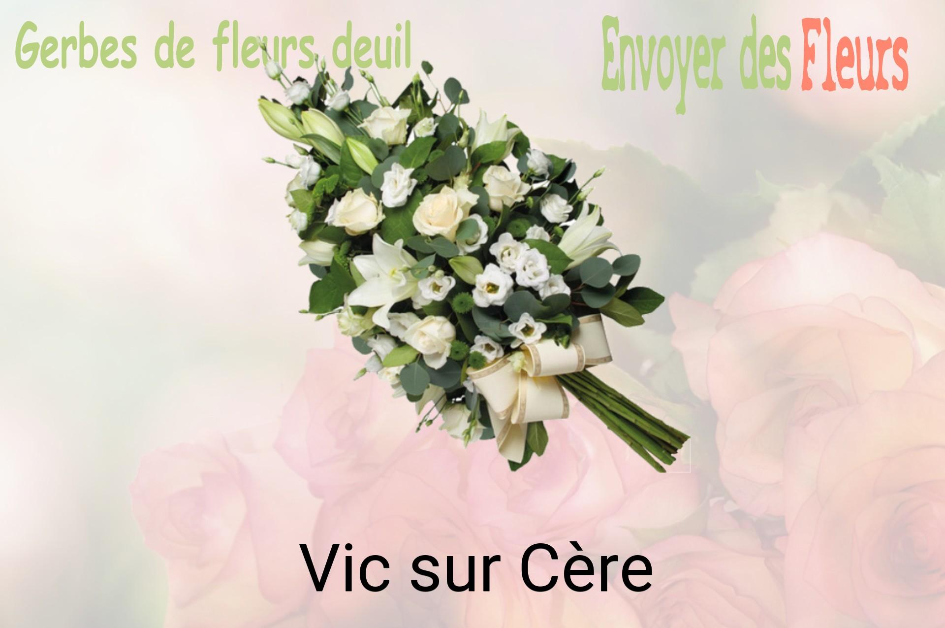 Gerbe de fleurs de deuil livrée à Vic-sur-Cère